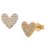 925/18K Vermeil CZ Heart Studs Earrings
