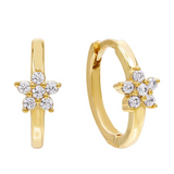 925/18K Vermeil CZ Flower Huggies