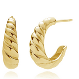 925/18K Vermeil Croissant Stud Earrings