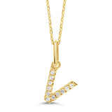 10k Gold Mini Diamond Initial Pendant