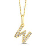 10k Gold Mini Diamond Initial Pendant