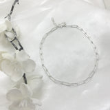 925 Sterling Silver Paperclip Anklet