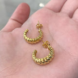 925/18K Vermeil Croissant Stud Earrings