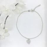 925 Sterling Silver Heart Anklet