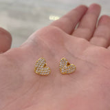 925/18K Vermeil CZ Heart Studs Earrings