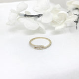 14k Gold Diamond Linear Wrap Ring