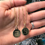 Engravable- 10k Gold Circle Pendant