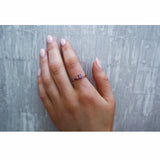 10k Gold Horizontal Baguette Cut Birthstone Ring