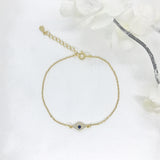 925/18K Vermeil Small CZ Evil Eye Bracelet