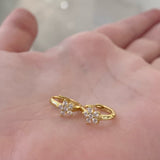 925/18K Vermeil CZ Flower Huggies