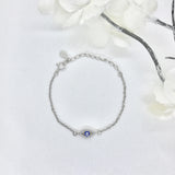 Children's 925 Sterling Silver Evil Eye with CZ Bracelet