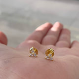 925/18K Vermeil CZ Lotus Stud Earrings