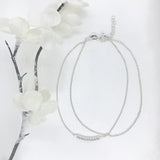 925 Sterling Silver Double Strand Anklet