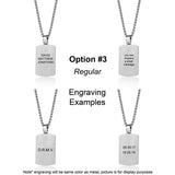 Engravable- Stainless Steel Gun Metal Tag Necklace