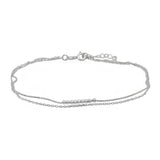 925 Sterling Silver Double Strand Anklet