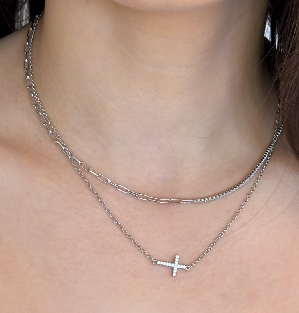 Stella CZ Cross Necklace
