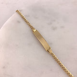 Engravable- Children's 10k Gold ID Bracelet Curb Link