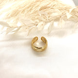 18k/925 Vermeil Quilted Open Ring