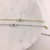 925/18K Vermeil Small CZ Evil Eye Bracelet