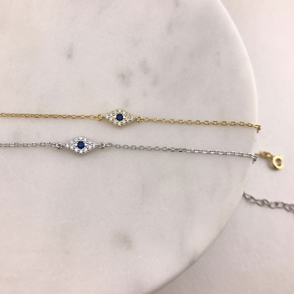 Vintage CZ  Evil Eye Bracelet