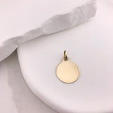 10k Gold Circle Charm- Photo Engraving