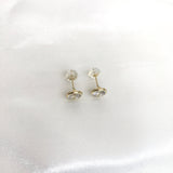 14k Yellow Gold Bezel Set CZ Comfort Back Earrings