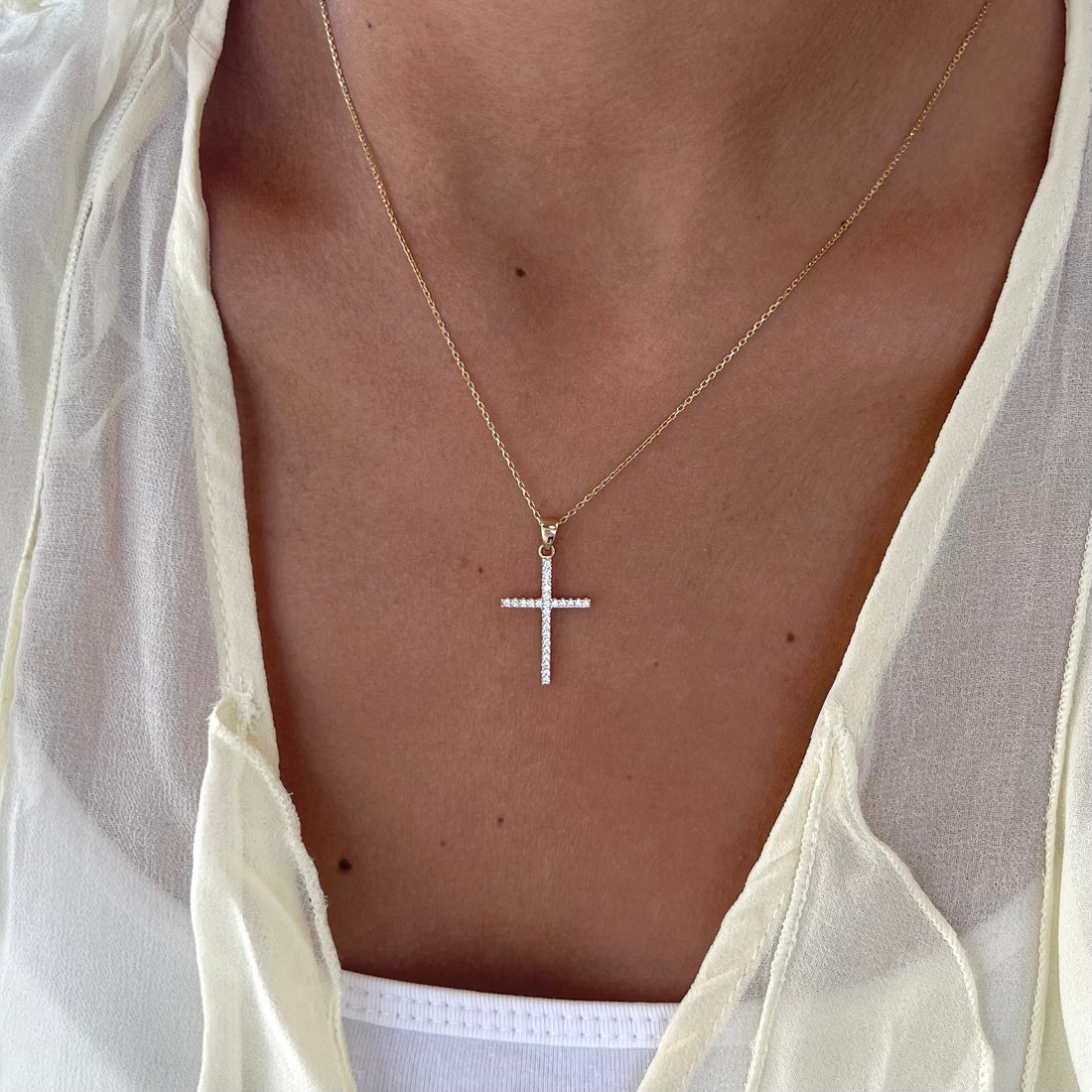 Faith CZ Cross Pendant