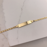Engravable- Children's 10k Gold ID Child Bracelet Flat Link