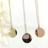 Engravable Circle- 10K Gold Round Disk Necklace