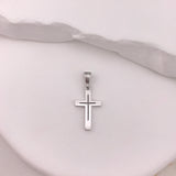 10k White Gold Outlined Cross