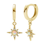 18k/925 Vermeil Starburst Earring with Opal and CZ Stones