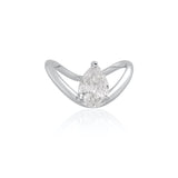 925/18k Vermeil Pear CZ Solitaire Wave Cocktail Ring
