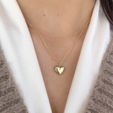 925/18k Vermeil CZ Star Setting Heart Locket Necklace