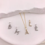 10k Gold Mini Diamond Initial Pendant