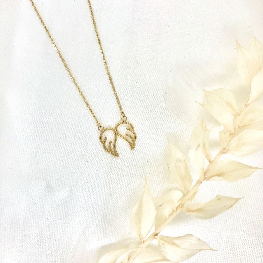 10k Yellow Gold Angel Wing Necklace