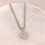 Miss Mimi- 925/14k Vermeil Heritage Clover Cubic Zirconia Necklace