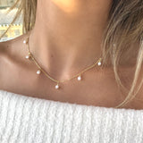 Floating Pearl Charm Necklace