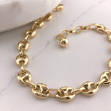 Miss Mimi- 925/14k Vermeil Coffee Bean Bracelet