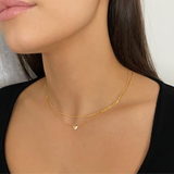 925/18K Vermeil CZ Heart Necklace