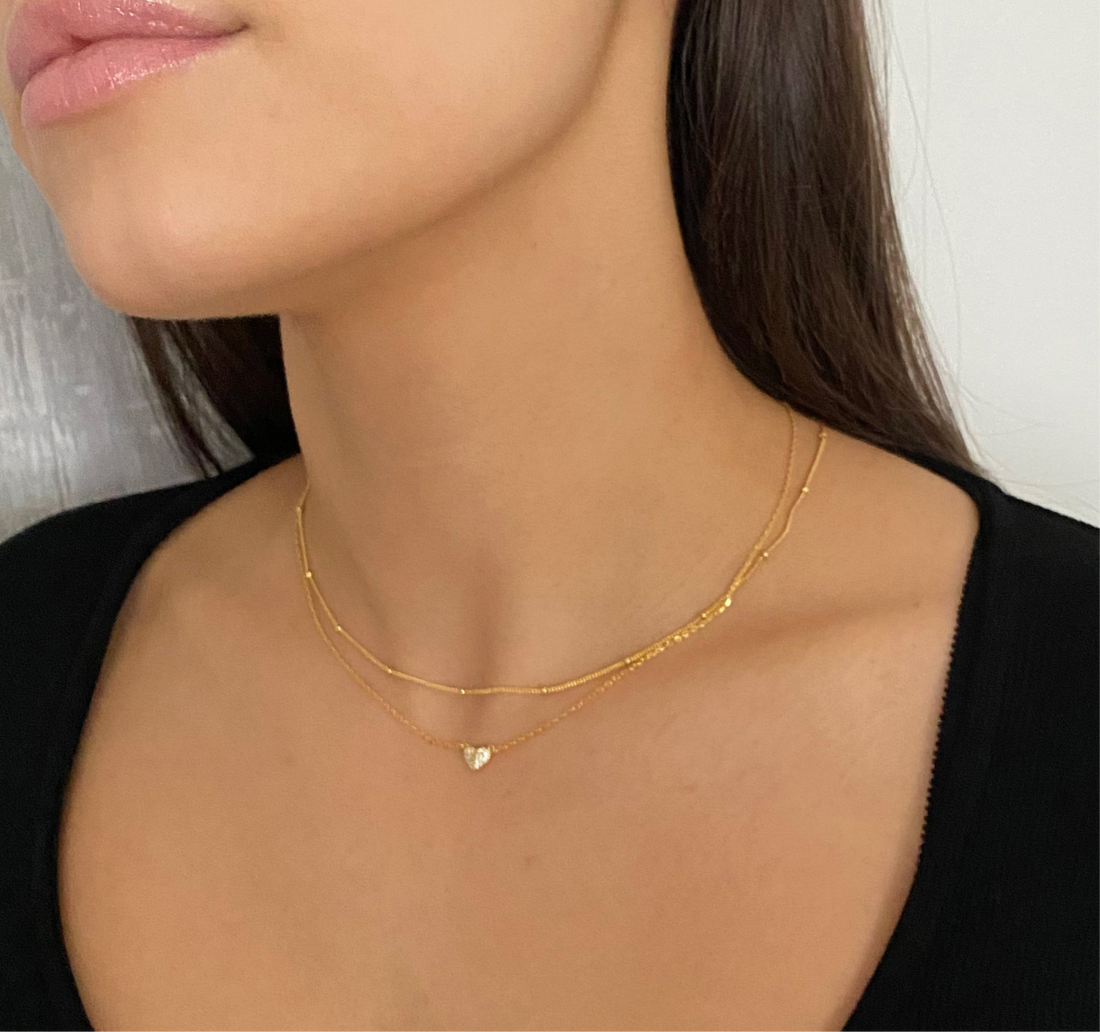 Valentina Classic CZ Heart Necklace