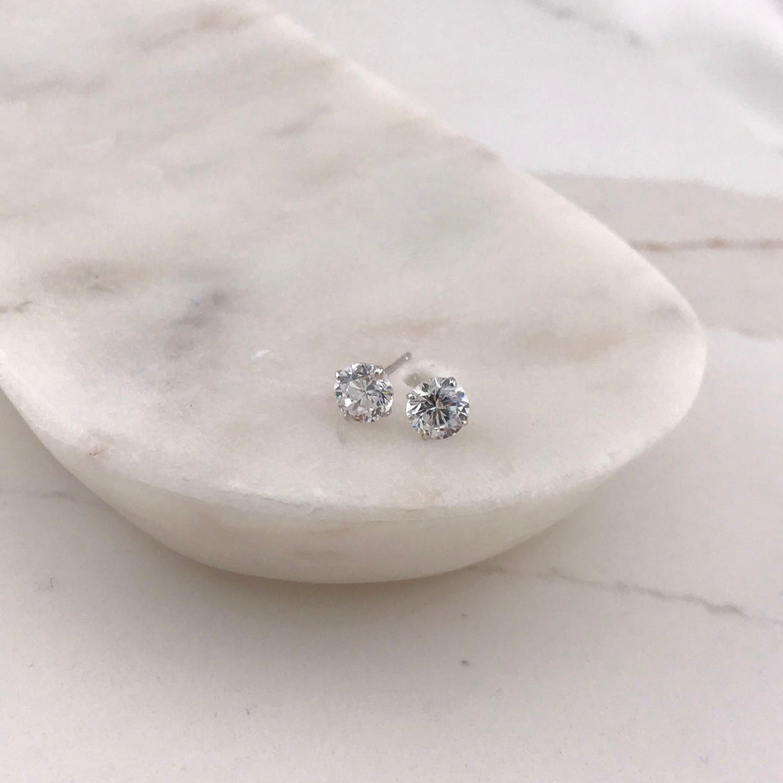 Elevated CZ Round Studs