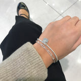 Engravable- 925 Sterling Silver Ball Bracelet with Heart