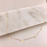 10k Gold LOVE Charm Necklace