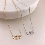 10k Gold Evil Eye Diamond Necklace