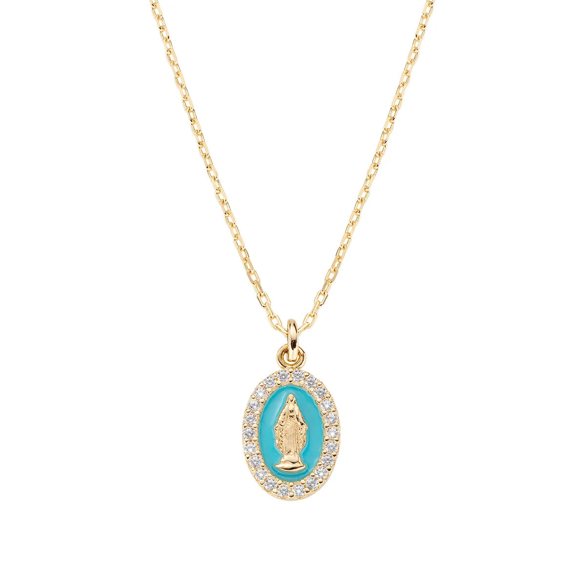Oval Mother Mary Necklace by Amen