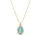 Oval Enamel Mother Mary Necklace by Amen