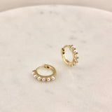 925/18k Vermeil Pearl Huggies