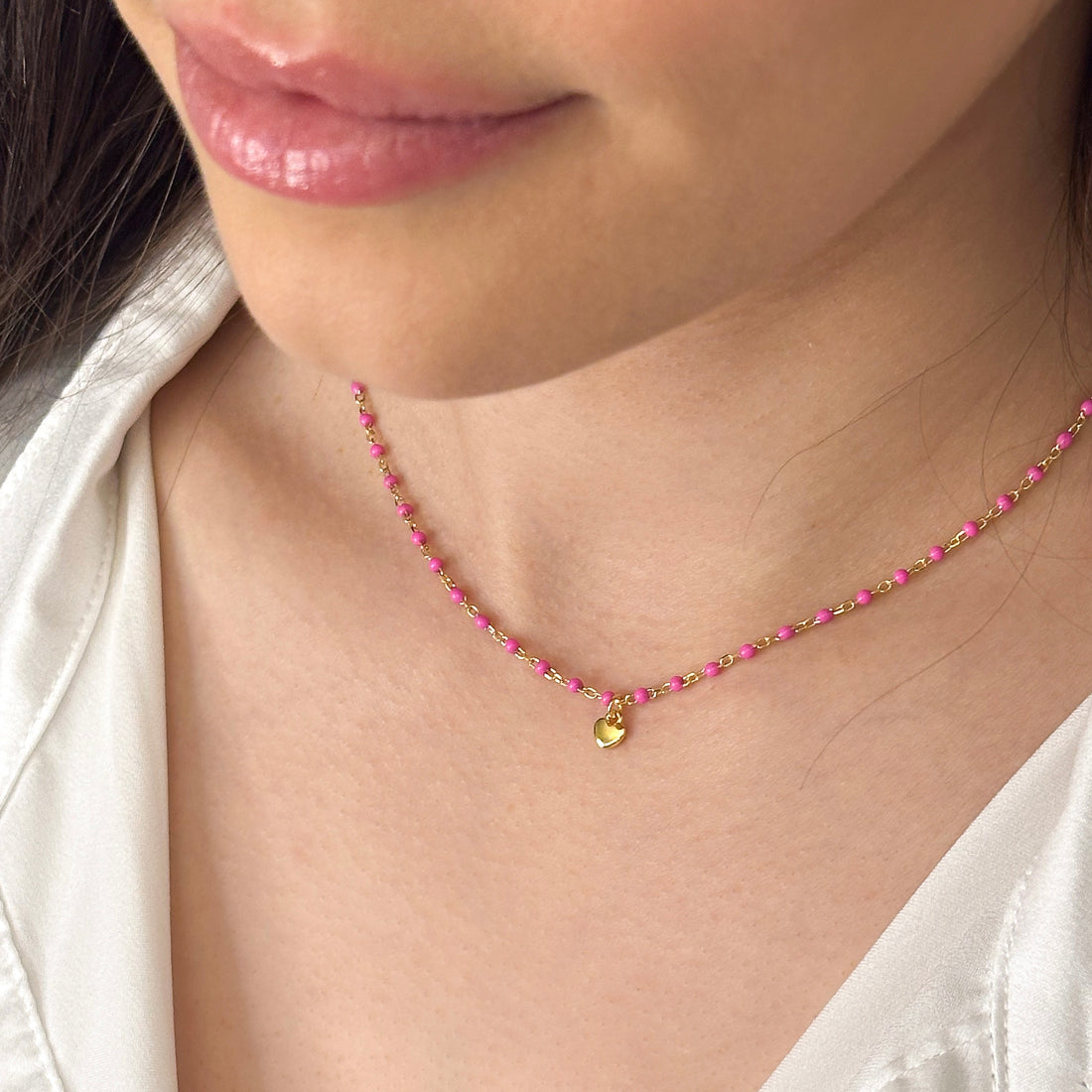 Enamel Dangle Heart Necklaces by Amen