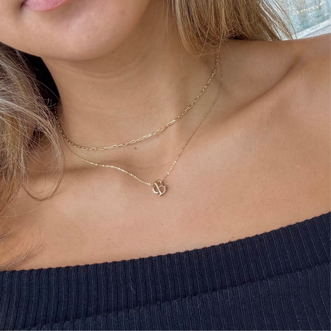 Classic Cursive Initial Diamond Necklace