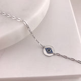 Stella Evil Eye Paperclip Bracelet